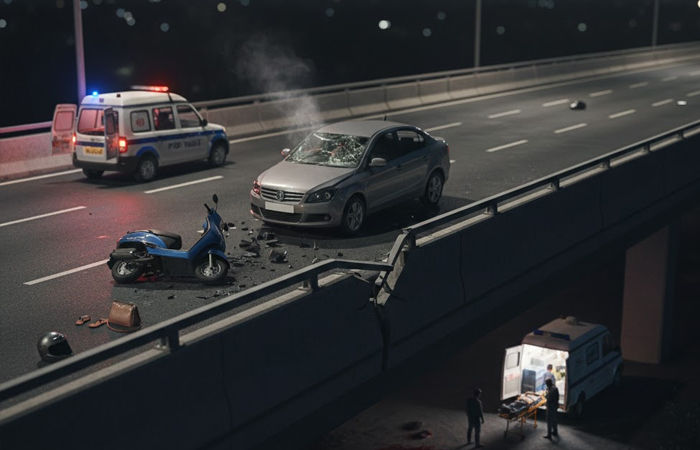 અમદાવાદના રાણીપમાં કારચાલકે એક્ટિવા પર જતા દંપતીને ટક્કર મારતા બ્રિજ પરથી પટકાતા મોત