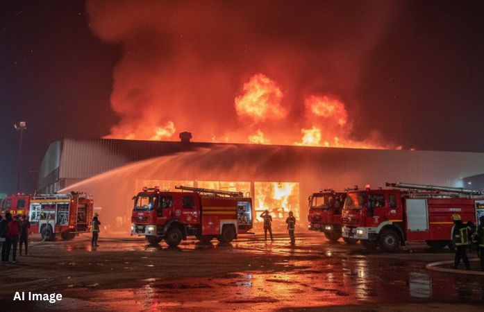 અમદાવાદના દસક્રોઈના ટીંબામાં પ્લાસ્ટિક ફેક્ટરીમાં ભીષણ આગ, ફાયરબ્રિગેડની 15 ગાડીઓ ઘટનાસ્થળે