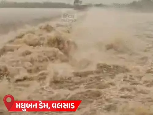 અંબિકા નદી ગાંડીતૂર:વલસાડના મધુબન ડેમના 8 દરવાજા ખોલાયા, નવસારી-વલસાડ અને ડાંગમાં અતિ ભારે વરસાદ પડી શકે
