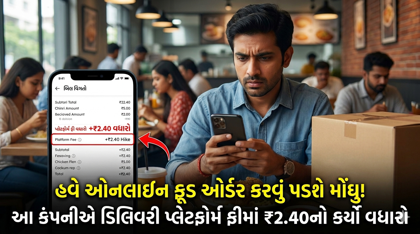 હવે ઓનલાઈન ફૂડ ઓર્ડર કરવું પડશે મોંઘુ! આ કંપનીએ ડિલિવરી પ્લેટફોર્મ ફીમાં ₹2.40નો કર્યો વધારો
